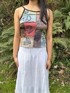 Boho Patchwork Colourful Tank Top Woman’s S/M